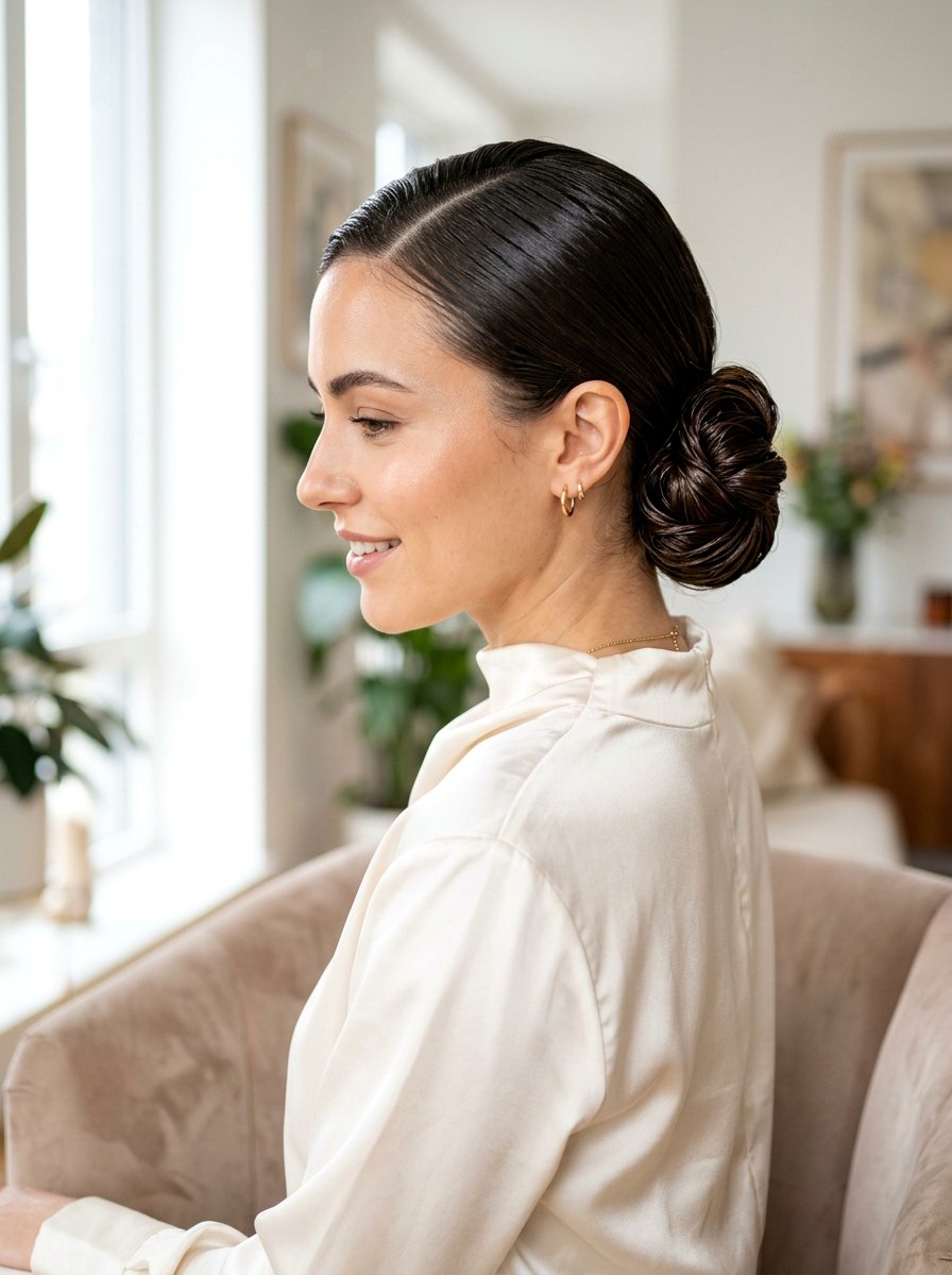 Wet Look Side Bun - 20 wet look bun hairstyle - 20 wet look bun hairstyle