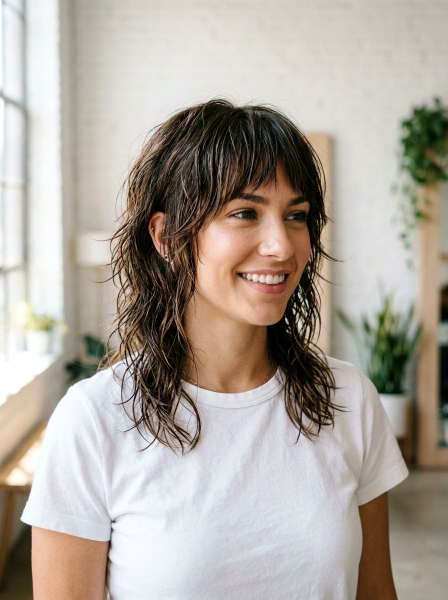 Wet Look Textured Shag - 20 runway wet look hairstyle - 20 runway wet look hairstyle