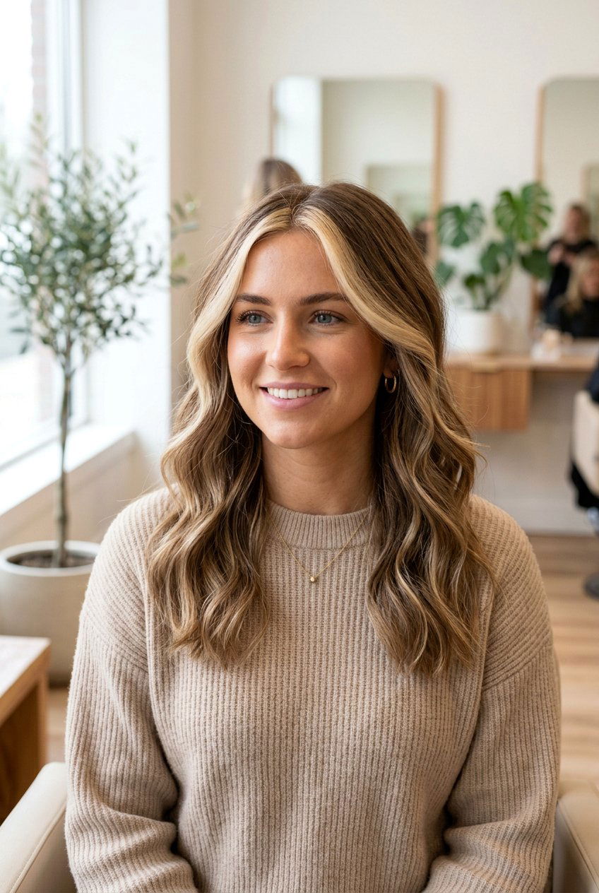 Wheat Blonde Money Piece On Bronde Hair - 20 chunky blonde front pieces - 20 chunky blonde front pieces