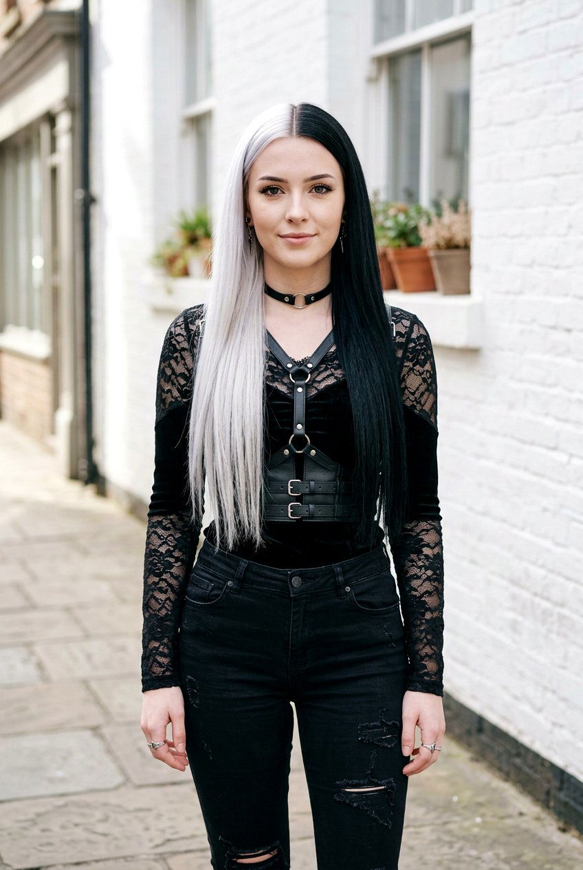 White And Black Split Dye Hair - 20 alternative split hair color - 20 alternative split hair color