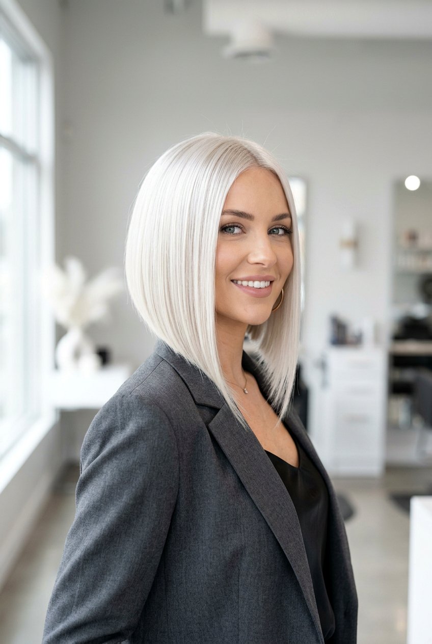 White Blonde A Line Bob - 20 white blonde hair color - 20 white blonde hair color