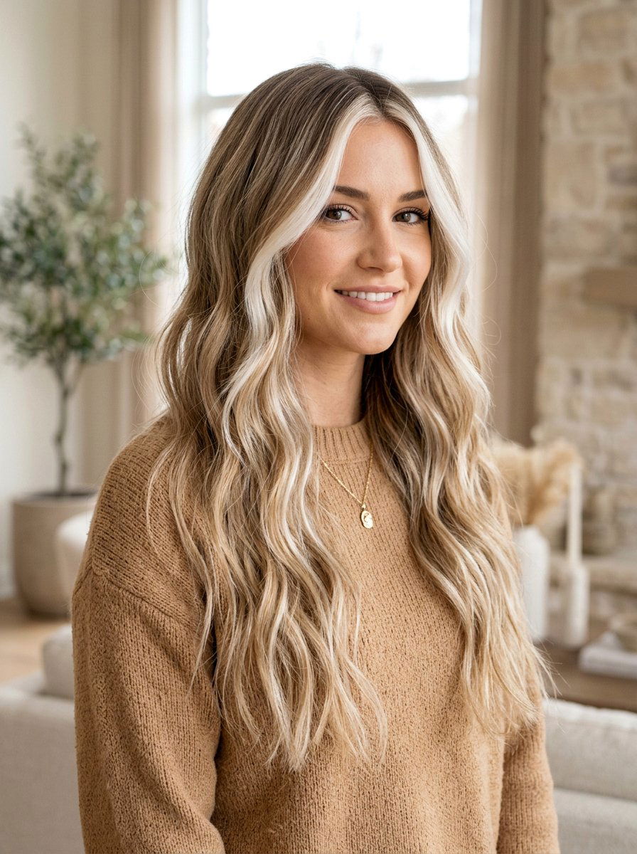 White Blonde Money Piece With Balayage Highlights - 20 white blonde money piece hair - 20 white blonde money piece hair