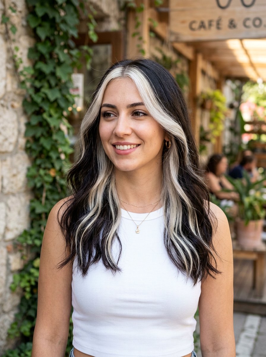 White Blonde Money Piece With Peekaboo Underneath Highlights - 20 white blonde money piece hair - 20 white blonde money piece hair