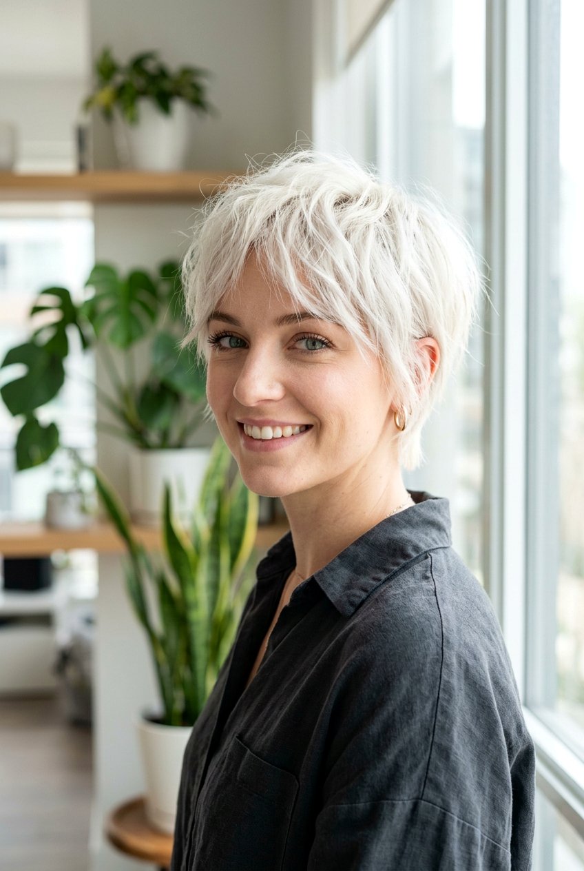 White Blonde Textured Crop - 20 white blonde hair color - 20 white blonde hair color