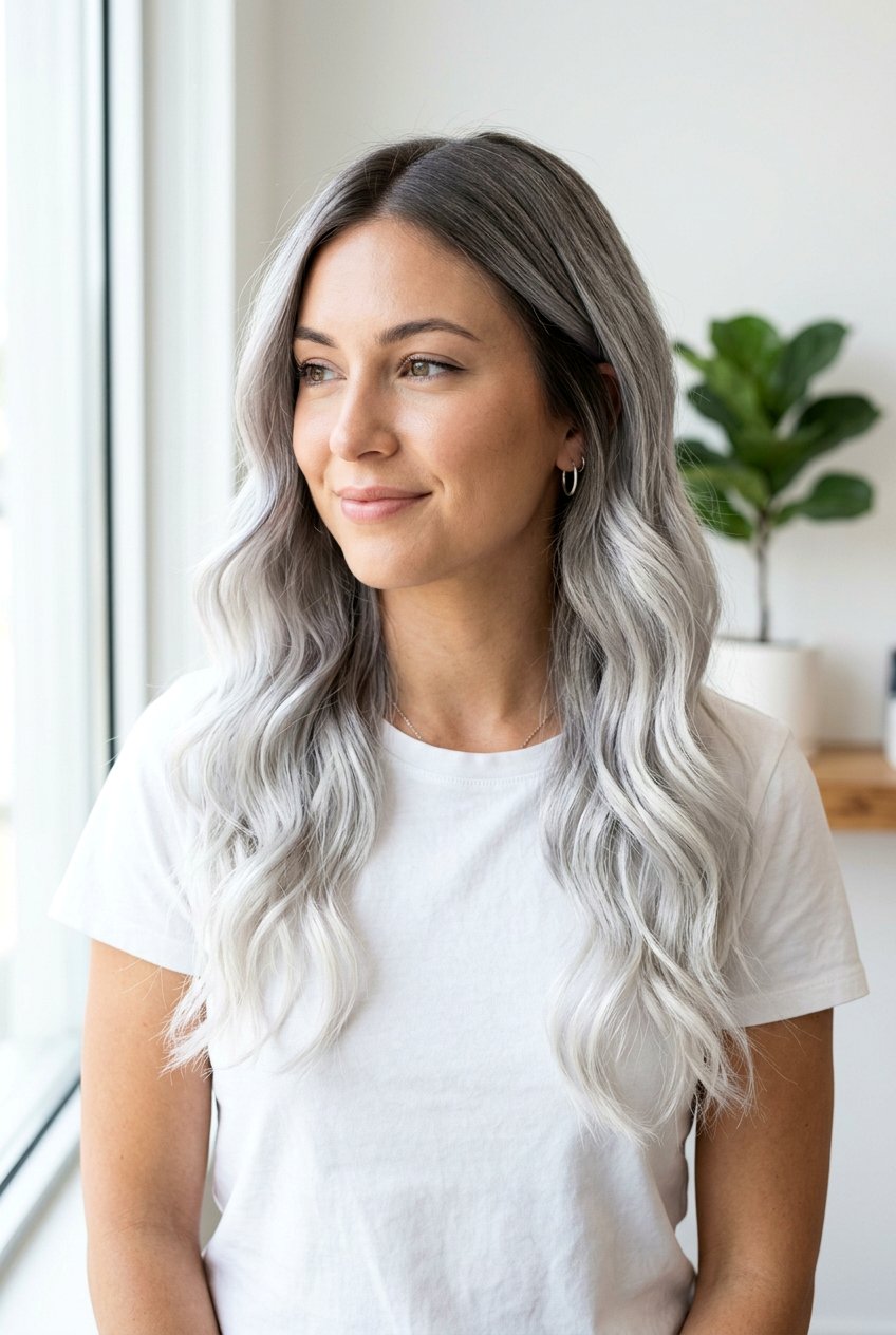 White Gray Balayage - 20 soft gray blonde balayage - 20 soft gray blonde balayage