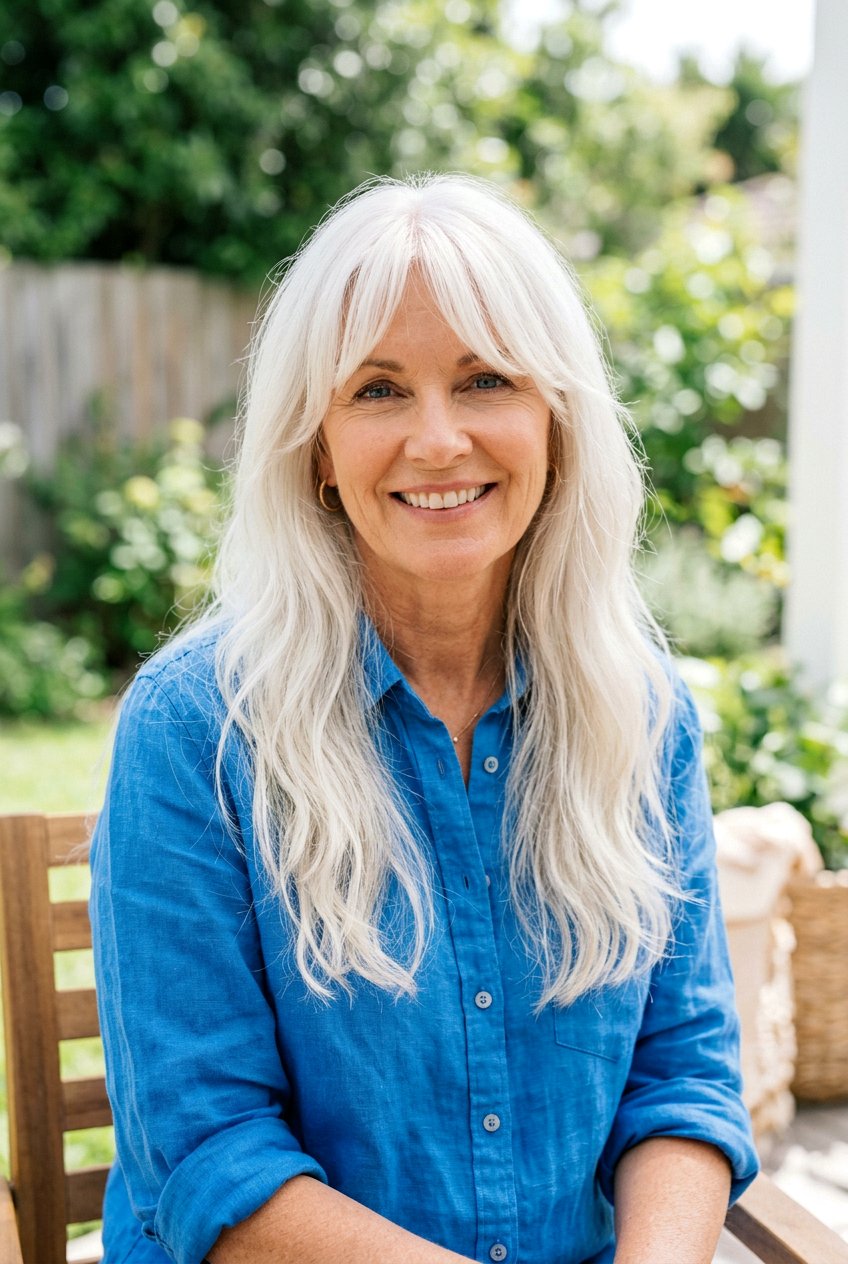White Hair With Curtain Bangs - 20 gray hair with curtain bangs - 20 gray hair with curtain bangs