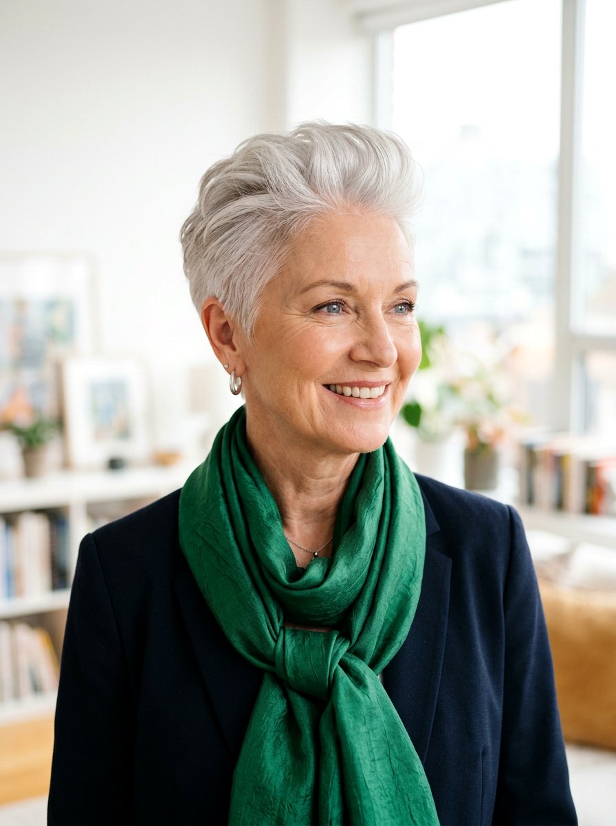 White Pixie Cut Tapered For Older Women - 20 white pixie with tapered back - 20 white pixie with tapered back