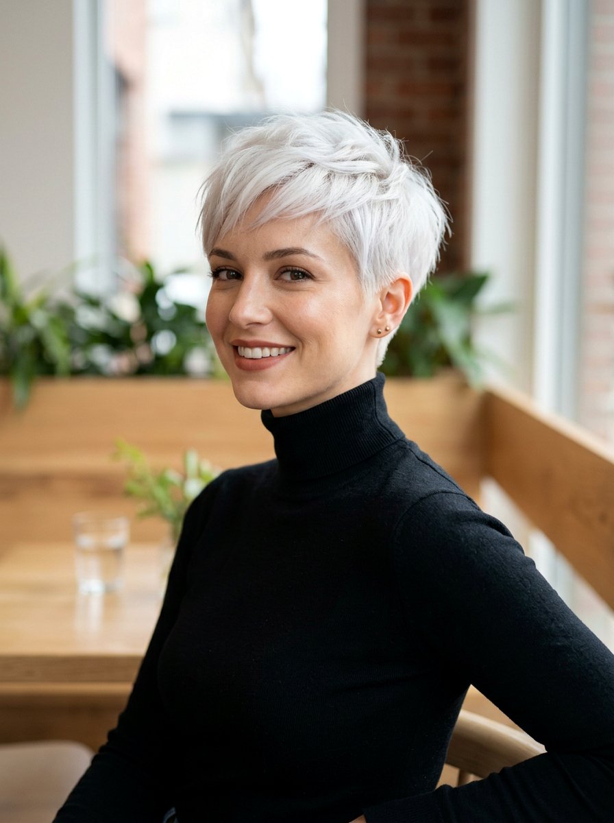 White Pixie With Tapered Back - 20 white pixie with tapered back - 20 white pixie with tapered back