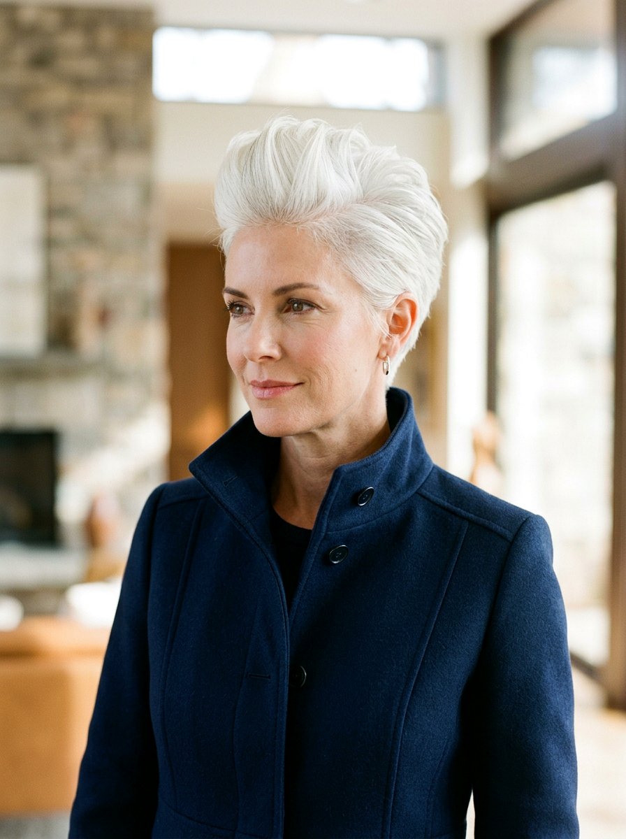 White Pixie With Tapered Crown - 20 white pixie with tapered back - 20 white pixie with tapered back