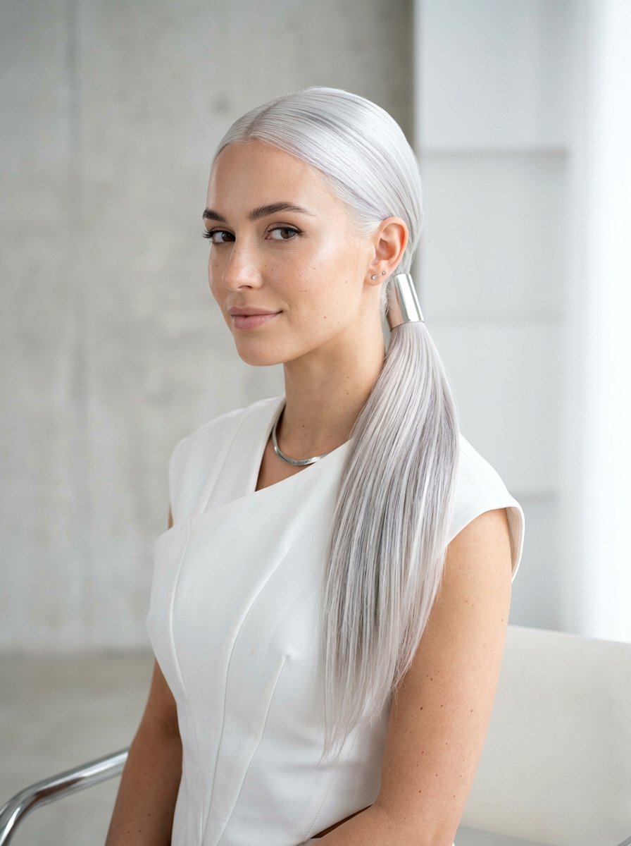 White Platinum Hair with Silver Lowlights - 20 soft platinum with lowlights - 20 soft platinum with lowlights