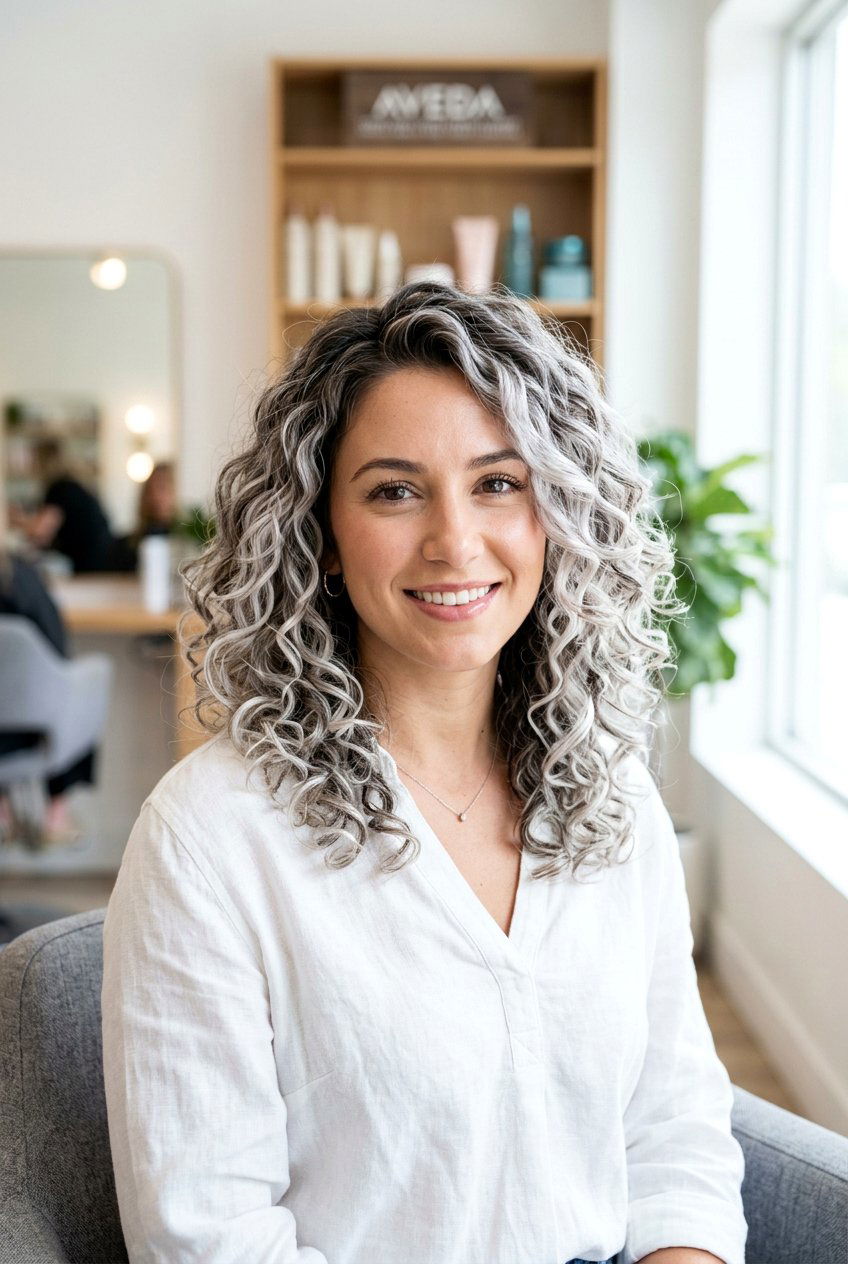 White Silver Balayage On Curly Hair - 20 white silver balayage - 20 white silver balayage