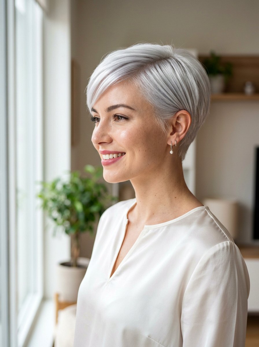 20 Dazzling Silver Pixie Hair Color Ideas You Will Absolutely Love