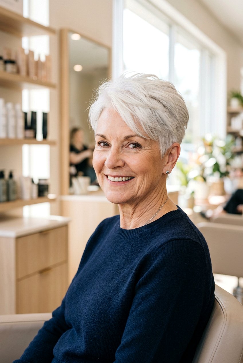 White hair pixie wedge - 20 gray hairstyles for older women - 20 gray hairstyles for older women