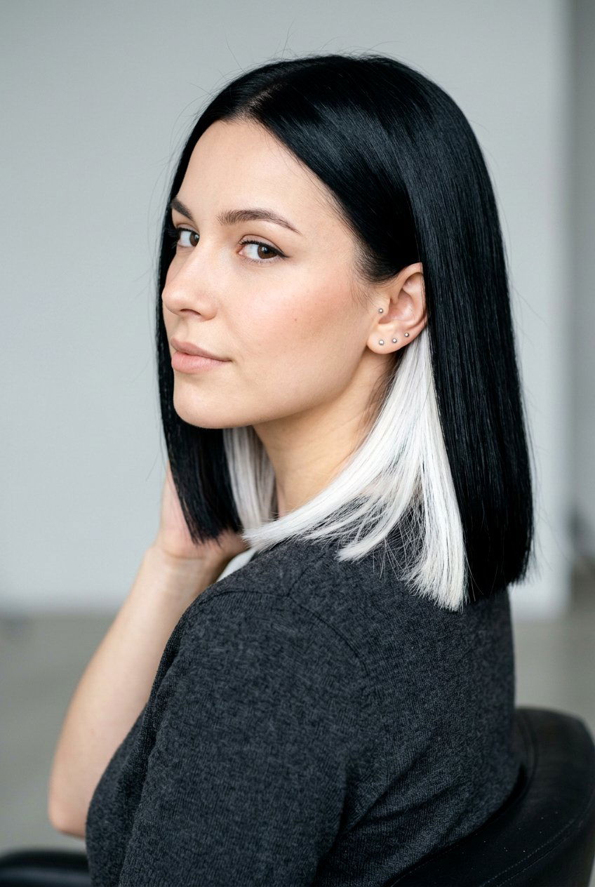 White underlayer black hair - 20 underlayer hair color ideas - 20 underlayer hair color ideas
