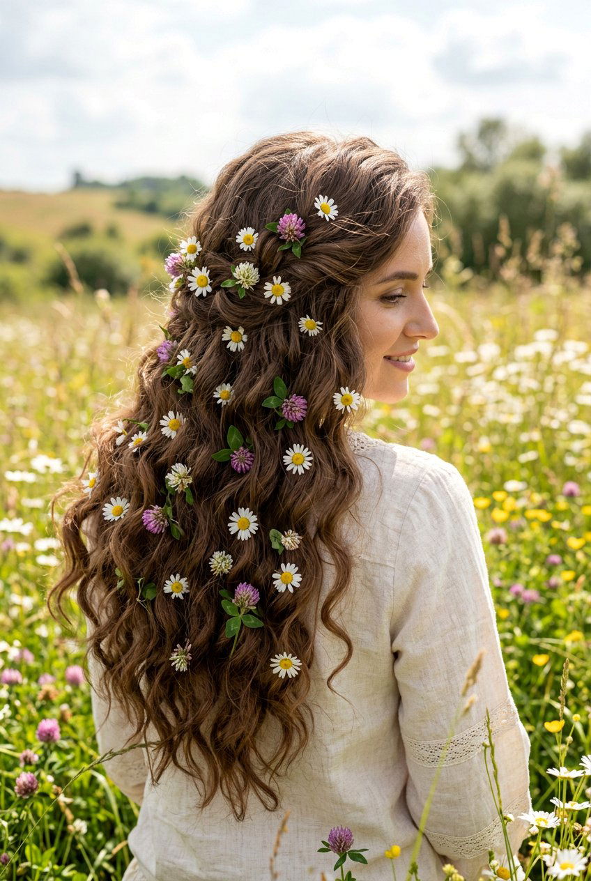 Wildflower Tucked Waves - 20 fairycore half up hairstyle - 20 fairycore half up hairstyle