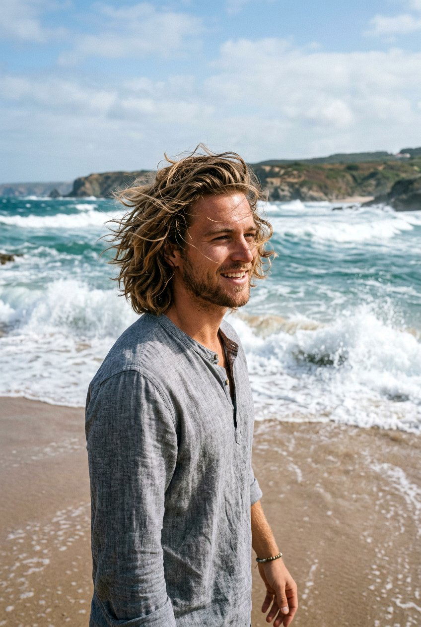 Windblown Waves - 20 medium length hairstyles for men - 20 medium length hairstyles for men