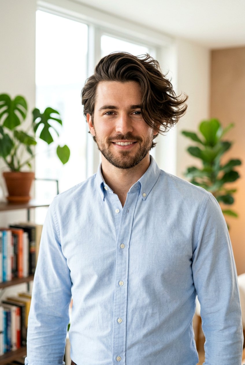 Windswept Side Part Flow - 20 surfer flow for wavy hair men - 20 surfer flow for wavy hair men