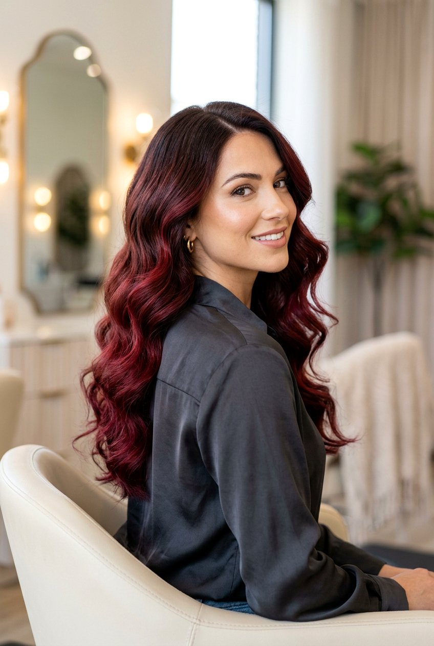 Wine red ombre waves - 20 red ombre hair color - 20 red ombre hair color