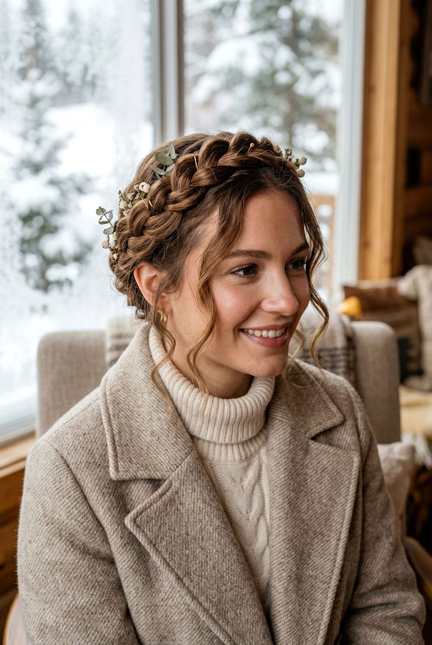 Winter Braided Crown - 20 winter hairstyles for women - 20 winter hairstyles for women
