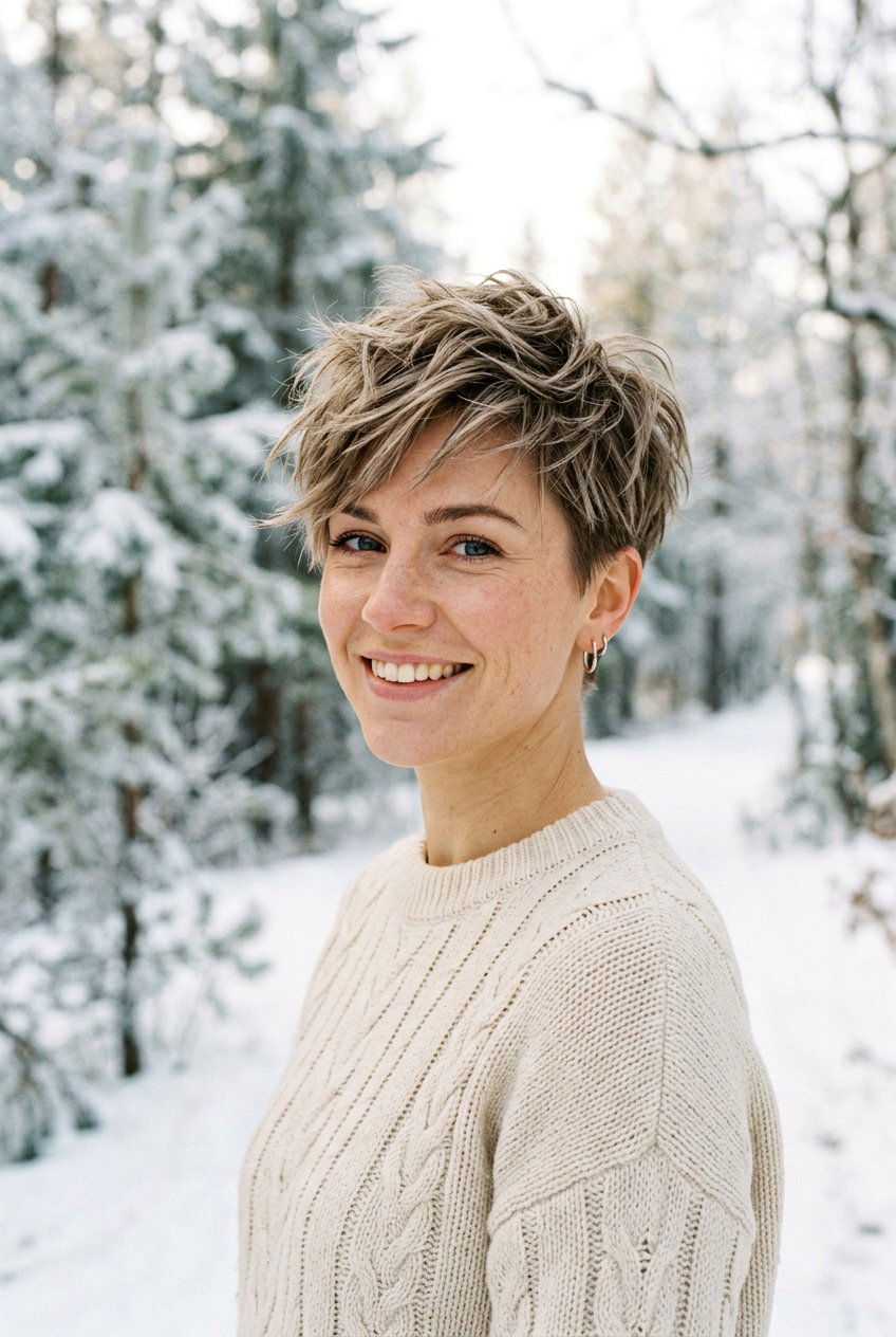 Winter Pixie With Texture - 20 winter hairstyles for women - 20 winter hairstyles for women