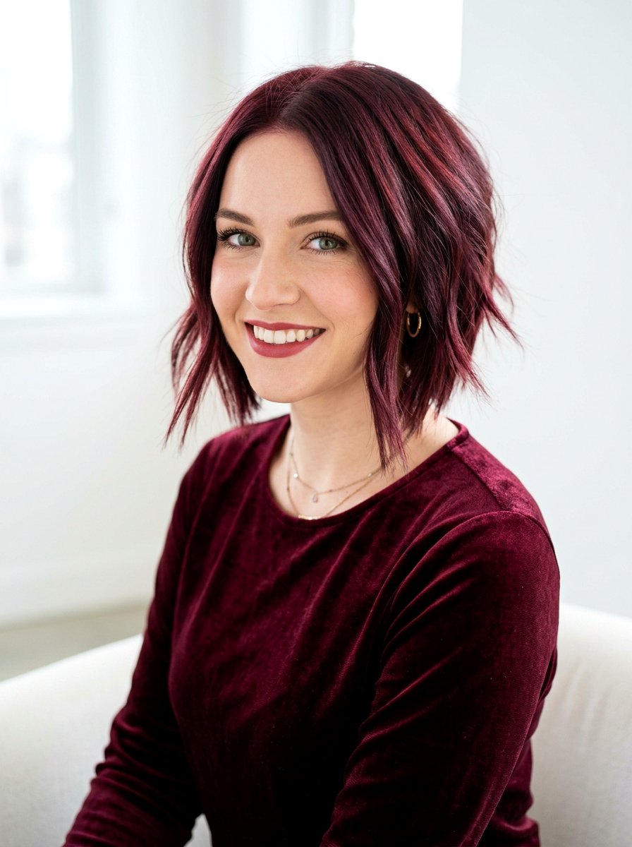 Winter Plum Red Hair Color - 20 seasonal hair color ideas for redheads - 20 seasonal hair color ideas for redheads