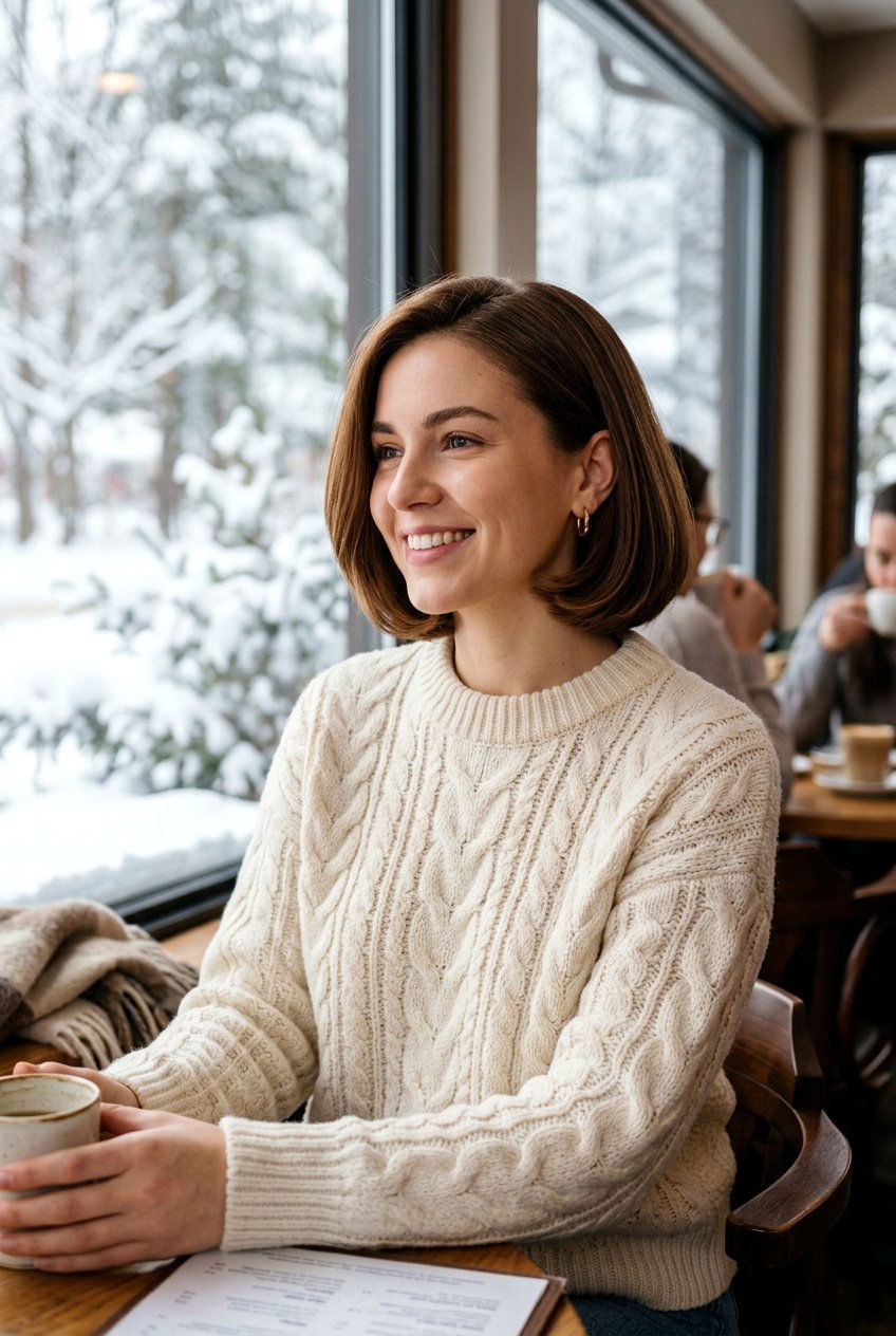 Winter Rounded Bob Haircut - 20 winter hairstyles for women - 20 winter hairstyles for women