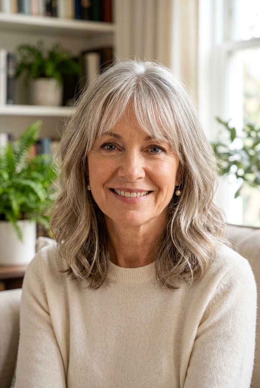 Wispy Bangs - 20 rejuvenating hairstyles for women over 50 - 20 rejuvenating hairstyles for women over 50