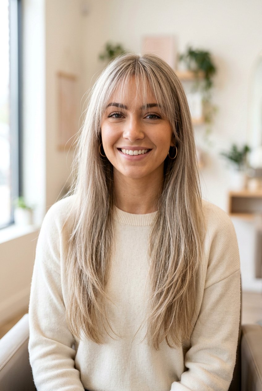 Wispy Bangs Haircut - 20 long hairstyles for fine hair - 20 long hairstyles for fine hair