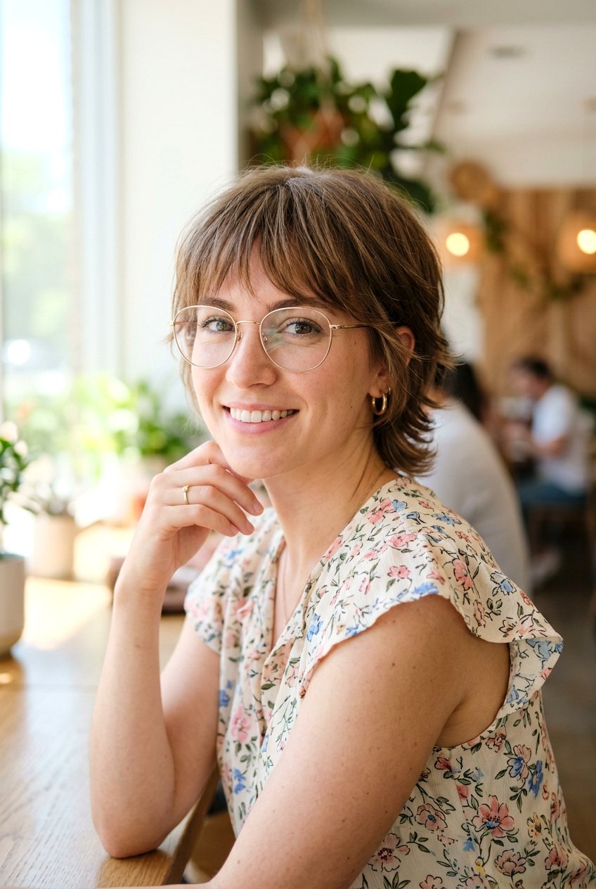 Wispy Bangs Wedge Cut - 20 modern wedge for women with glasses - 20 modern wedge for women with glasses