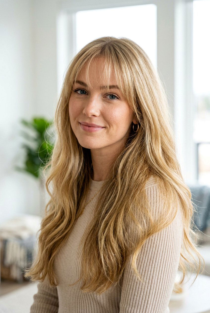 Wispy Bangs With Long Hair - 20 low maintenance haircuts for thick hair - 20 low maintenance haircuts for thick hair