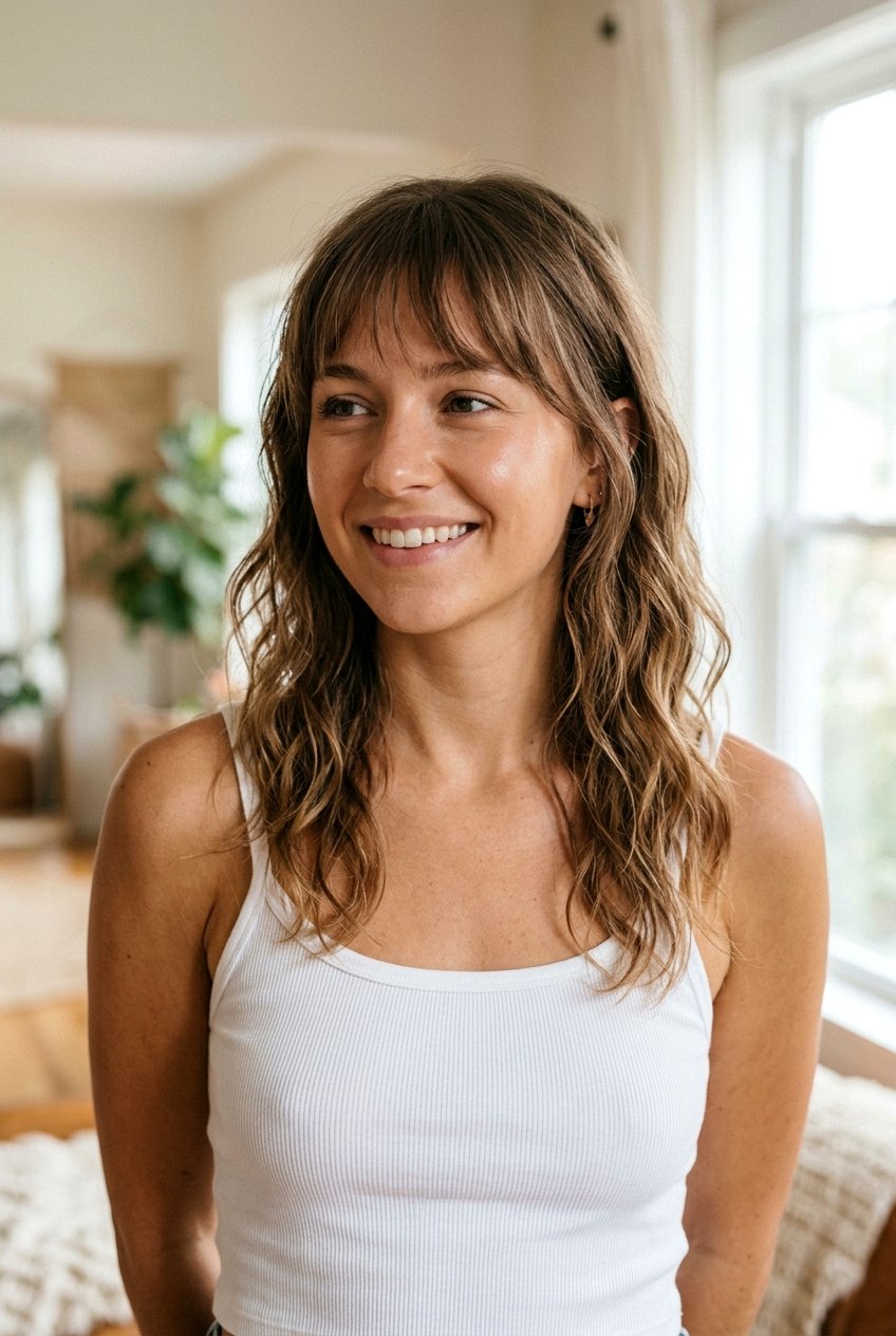 Wispy Bangs With Natural Texture On Fine Hair - 20 wispy bangs for fine hair - 20 wispy bangs for fine hair