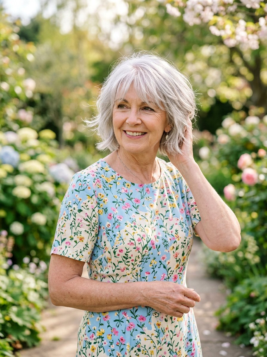 Wispy Bob With Soft Fringe - 20 short bob with volume for older women - 20 short bob with volume for older women