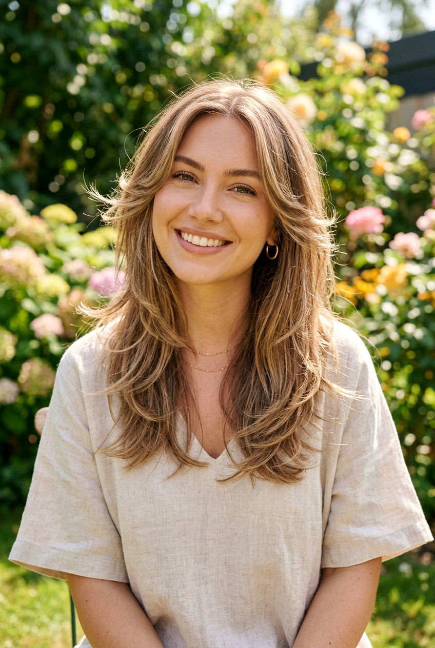 Wispy Butterfly Haircut With Face Framing - 20 long butterfly layers for fine hair - 20 long butterfly layers for fine hair