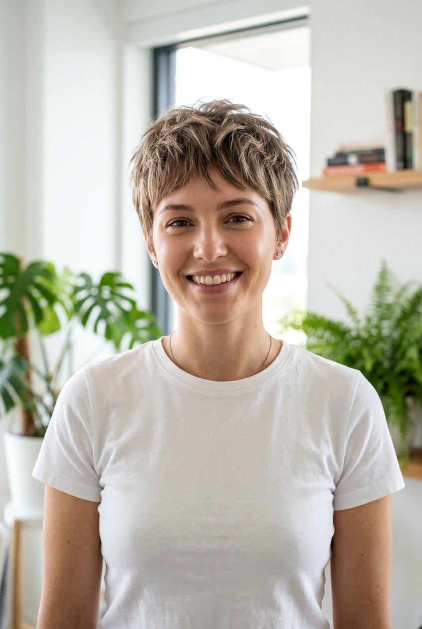 Wispy Cropped Pixie Haircut - 20 mom pixie haircut for fine hair - 20 mom pixie haircut for fine hair