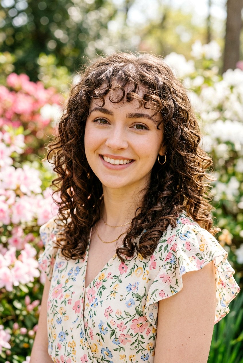 Wispy Curly Bangs - 20 natural hair bangs styles - 20 natural hair bangs styles