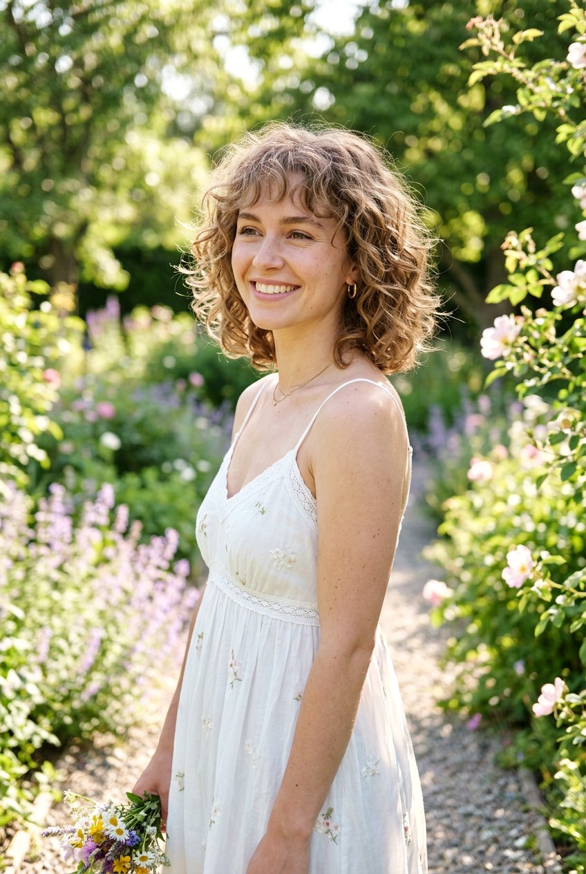 Wispy Curly Bob Short Bangs - 20 short bangs for curly hair women - 20 short bangs for curly hair women