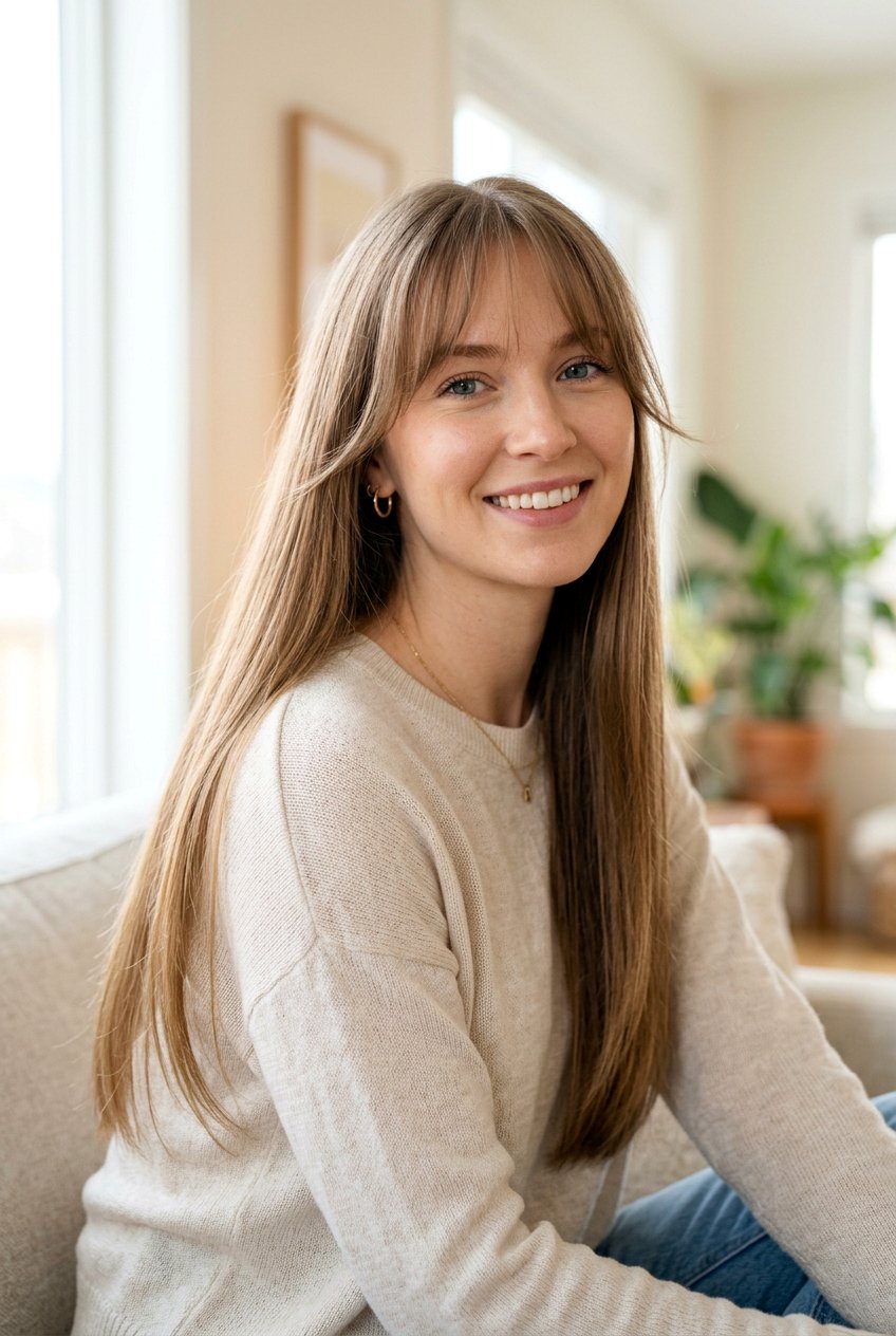 Wispy Curtain Bangs With Long Hair For Thin Hair - 20 curtain bangs for thin hair - 20 curtain bangs for thin hair