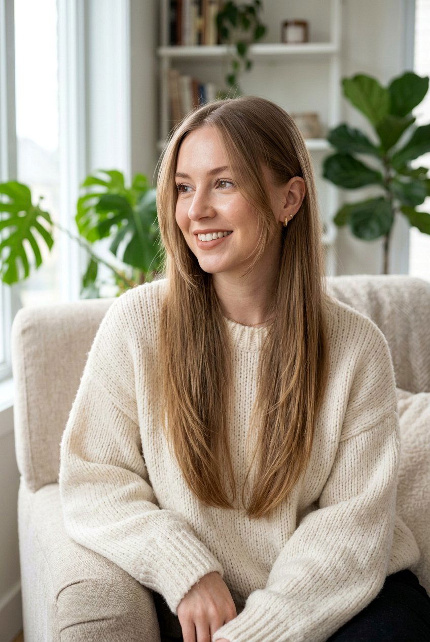 Wispy Face Framing Layers - 20 layered haircut for long fine straight hair - 20 layered haircut for long fine straight hair