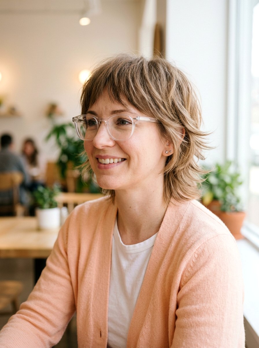 Wispy Feathered Cut For Thin Hair - 20 short hairstyles for women with glasses and thin hair - 20 short hairstyles for women with glasses and thin hair