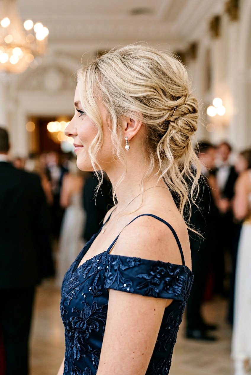 Wispy French Twist - 20 prom hairstyle for shoulder length fine hair - 20 prom hairstyle for shoulder length fine hair