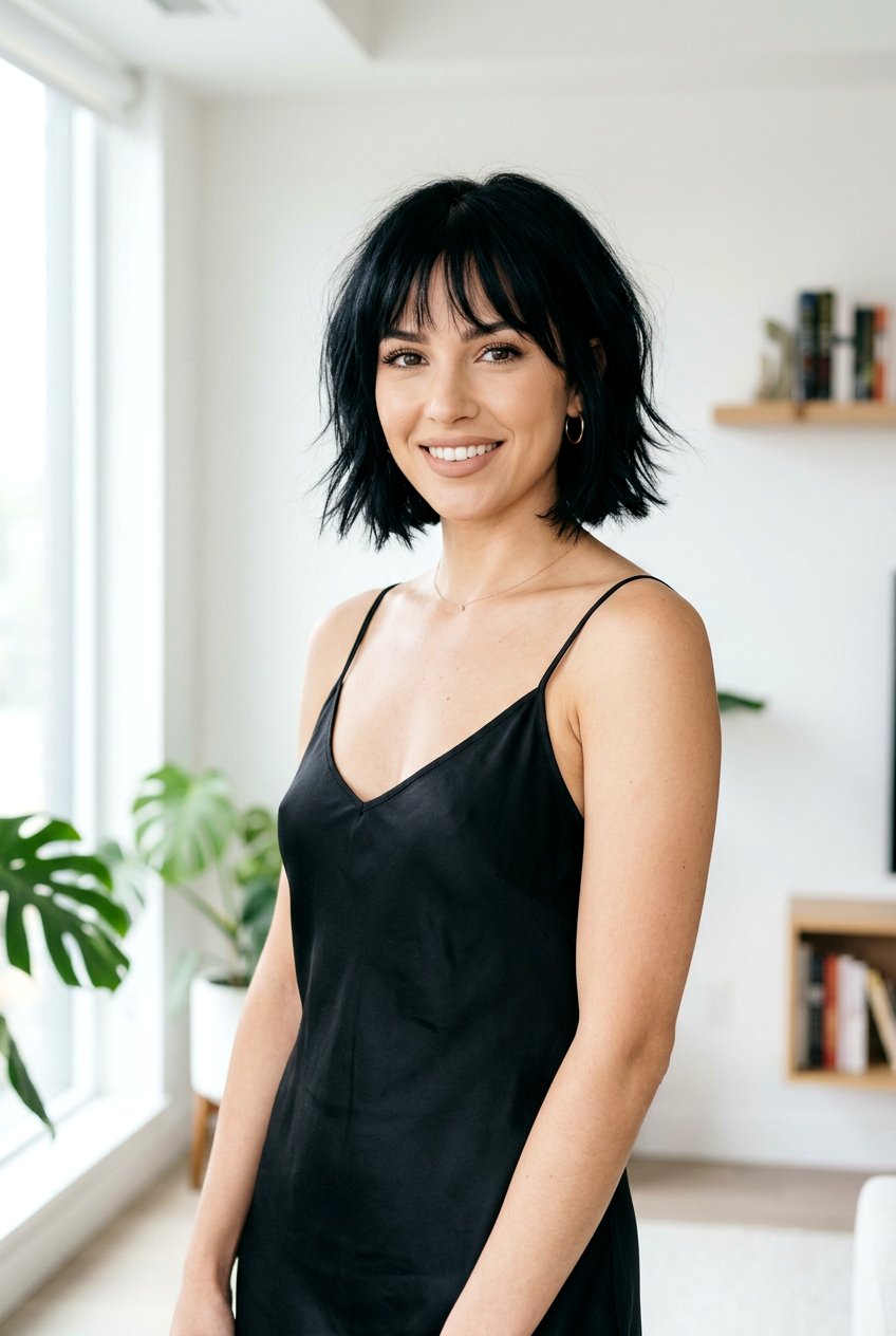 Wispy Fringe Bob - 20 soft goth bob for women - 20 soft goth bob for women