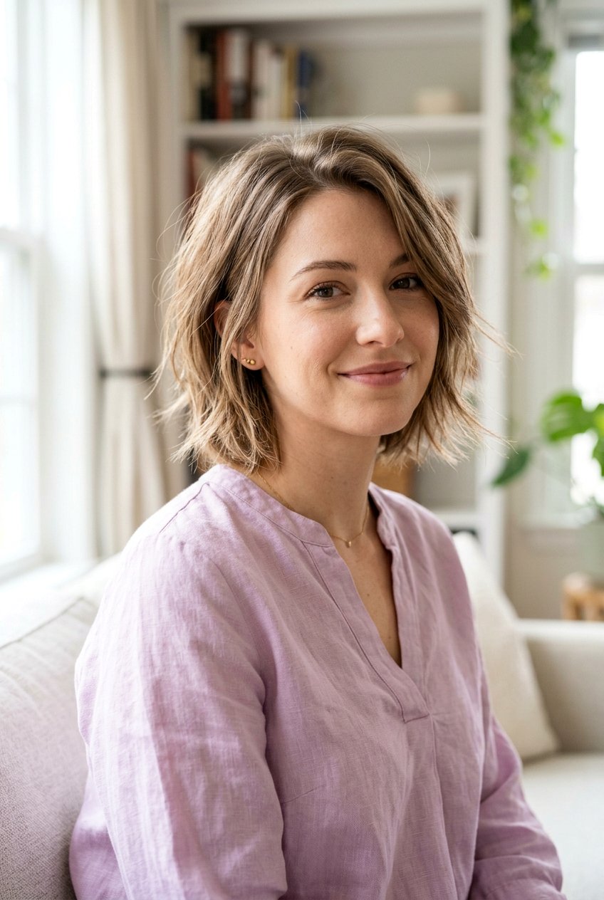 Wispy Layered Bob - 20 low maintenance bob for moms - 20 low maintenance bob for moms