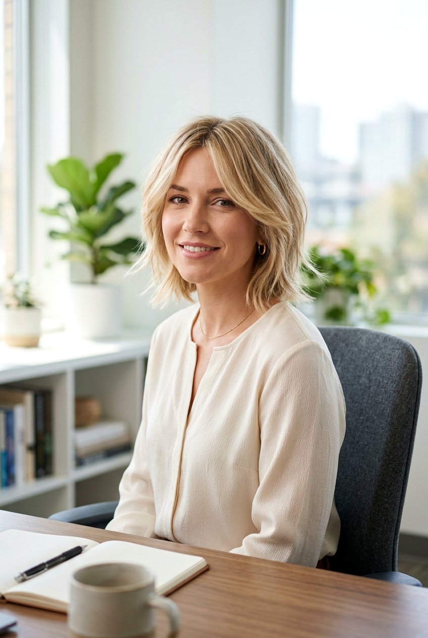 Wispy Layered Bob - 20 sleek office bob with layers - 20 sleek office bob with layers