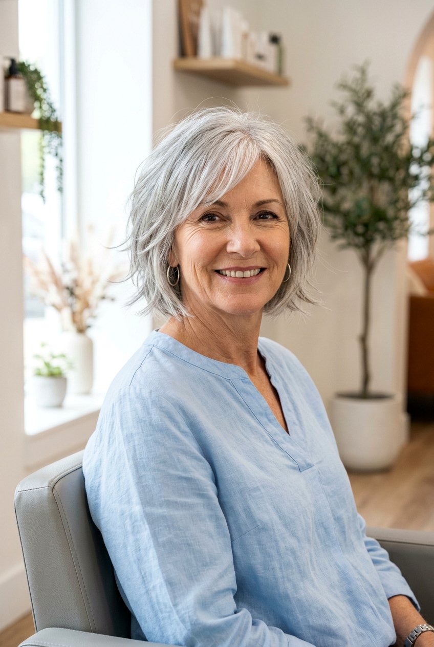 Wispy Layered Bob - 20 layered bob for women over 50 - 20 layered bob for women over 50