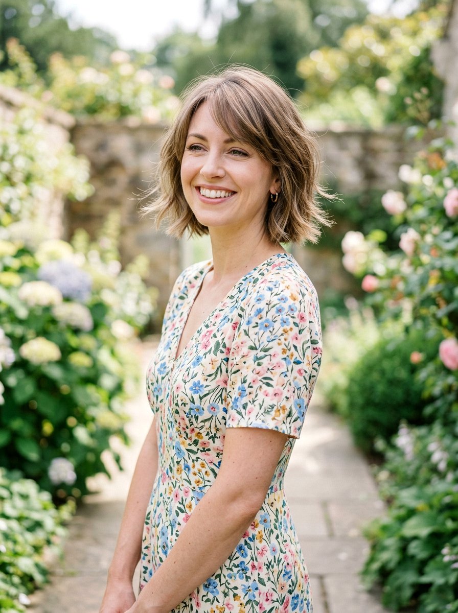 Wispy Layered Chin Length Bob - 20 layered chin length bob with volume - 20 layered chin length bob with volume