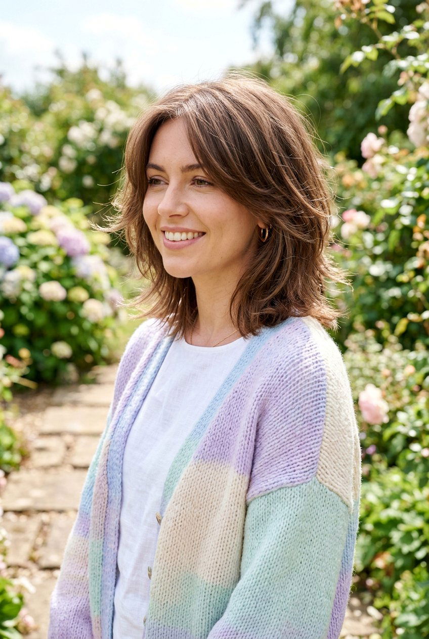 Wispy Layered Mid Length - 20 wash and wear haircut for moms - 20 wash and wear haircut for moms