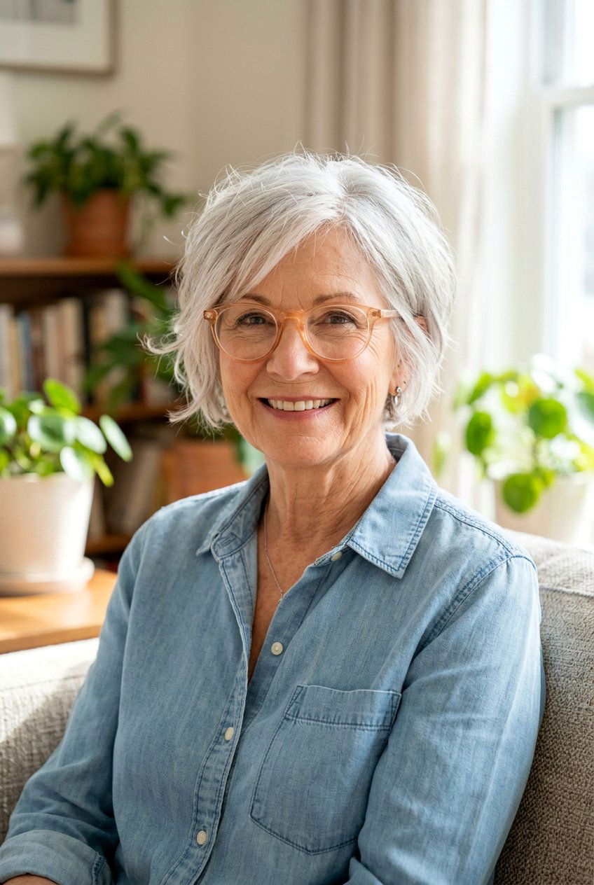 Wispy Layered Pixie Bob - 20 layered haircut for women over 70 with glasses - 20 layered haircut for women over 70 with glasses