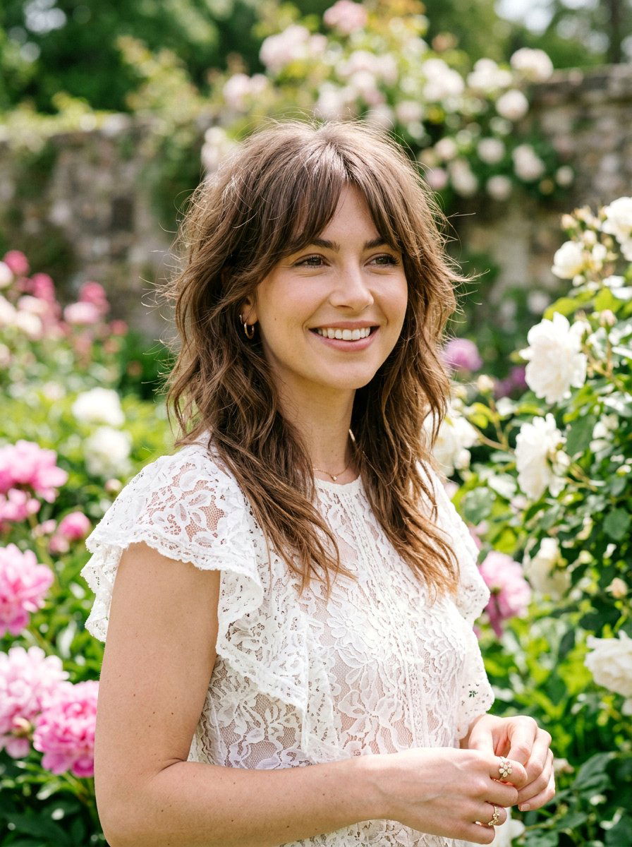 Wispy Layered Shag With Curtain Fringe - 20 layered shag with curtain fringe - 20 layered shag with curtain fringe