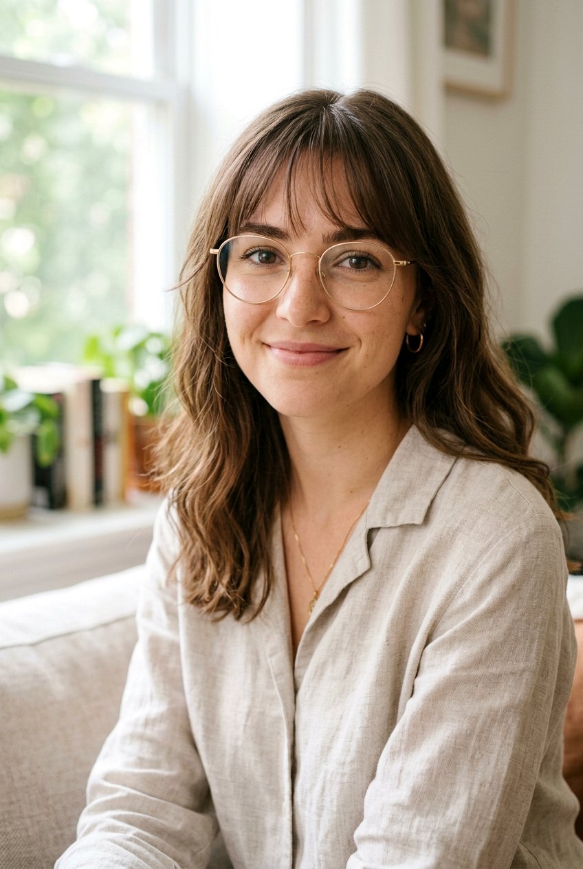 Wispy Long Bangs - 20 long bangs for women with glasses - 20 long bangs for women with glasses