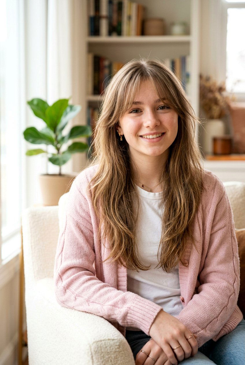 Wispy Long Hair With Curtain Bangs - 20 long haircut for teenage girls with curtain bangs - 20 long haircut for teenage girls with curtain bangs